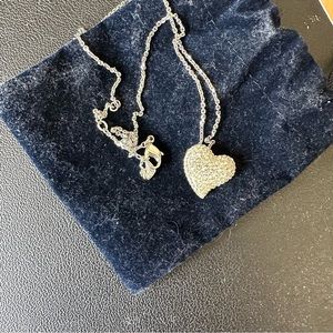 Swarovski puff heart necklace